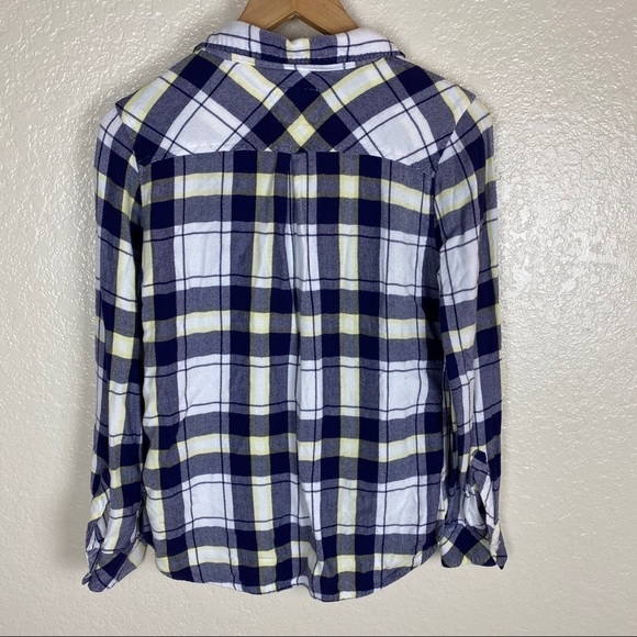 Rails hunter blue yellow plaid shirt size small - Picture 7 of 9
